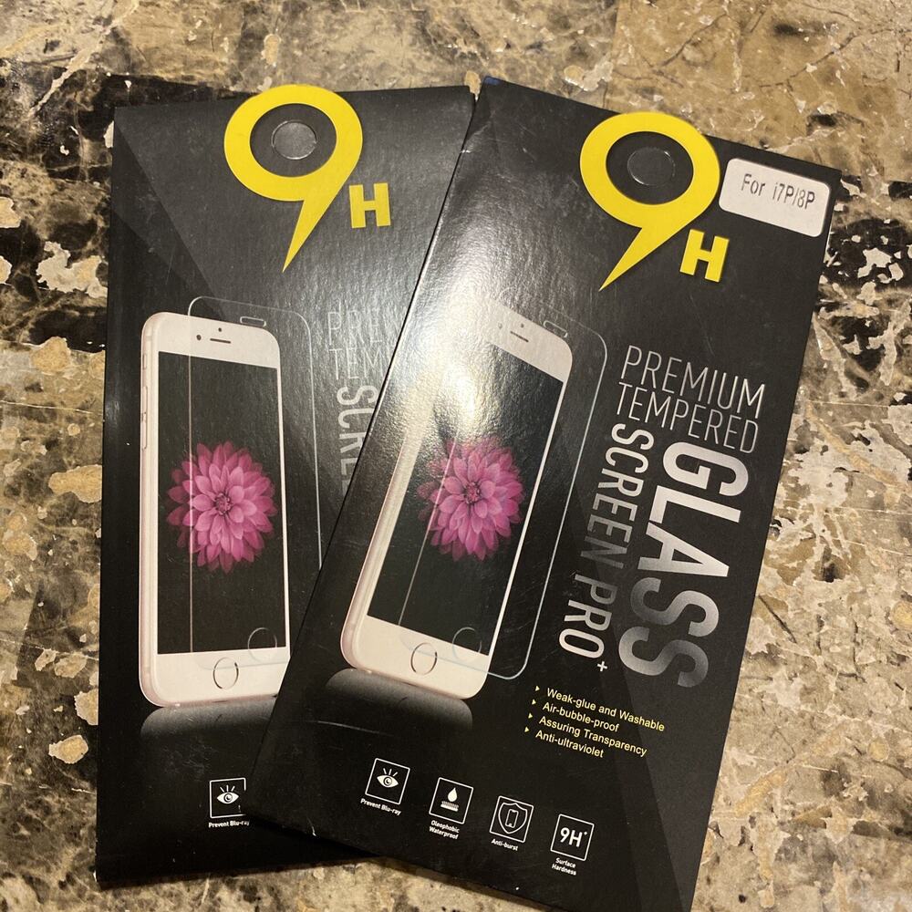 2 USA Stock Premium Real Screen Protector Tempered Glass For iPhone 7 +/8+